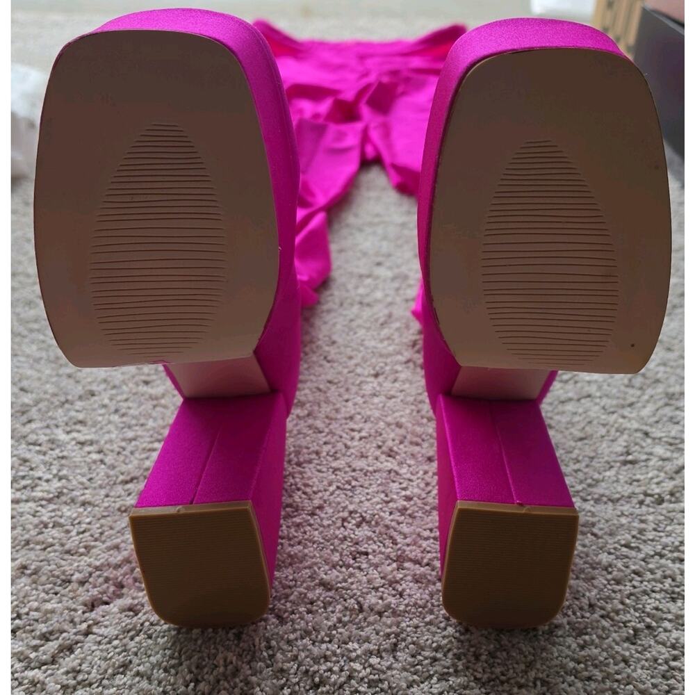 Azalea Wang Platform Pant Boot Fuschia Size 10 NEW leggings - Picture 6 of 11